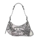 Bolsa Balenciaga Le Cagole Metalizada em Prata Envelhecida