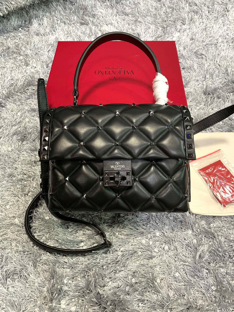 Bolsa Valentino Rockstud Spike Lambskin Off-White