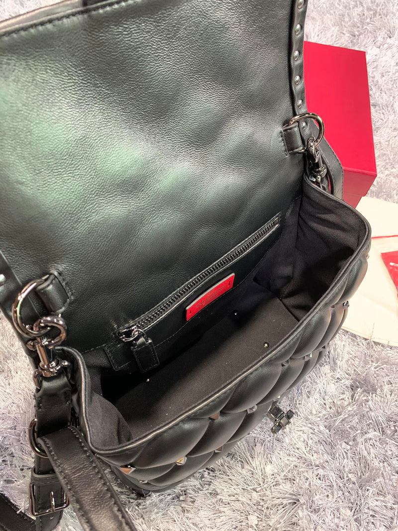 Bolsa Valentino Rockstud Spike Lambskin Off-White