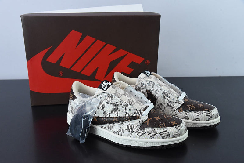 Tênis Louis Vuitton Nike Air Jordan 1 Low AJ1 TS