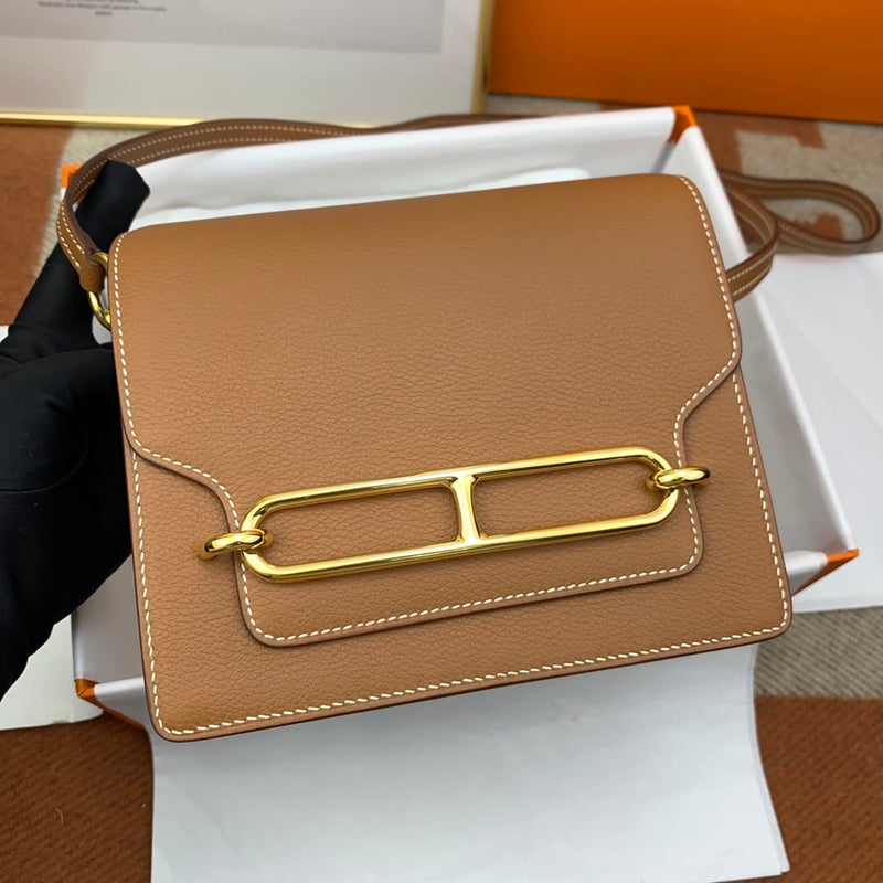 Bolsa Hermès roulis 19cm evercolor 37gold